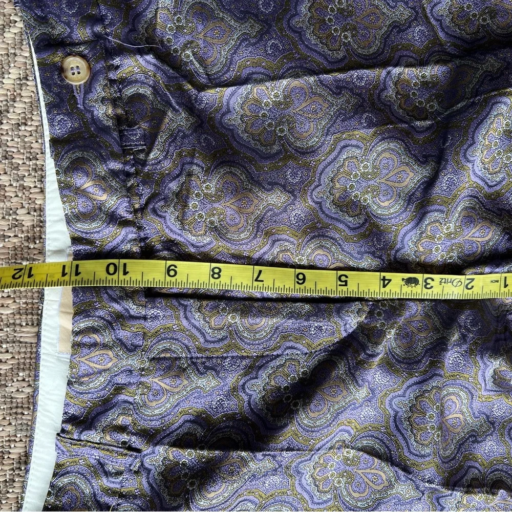 Michael Kors Collection Purple‎ Silk Brocade Trousers Womens 8